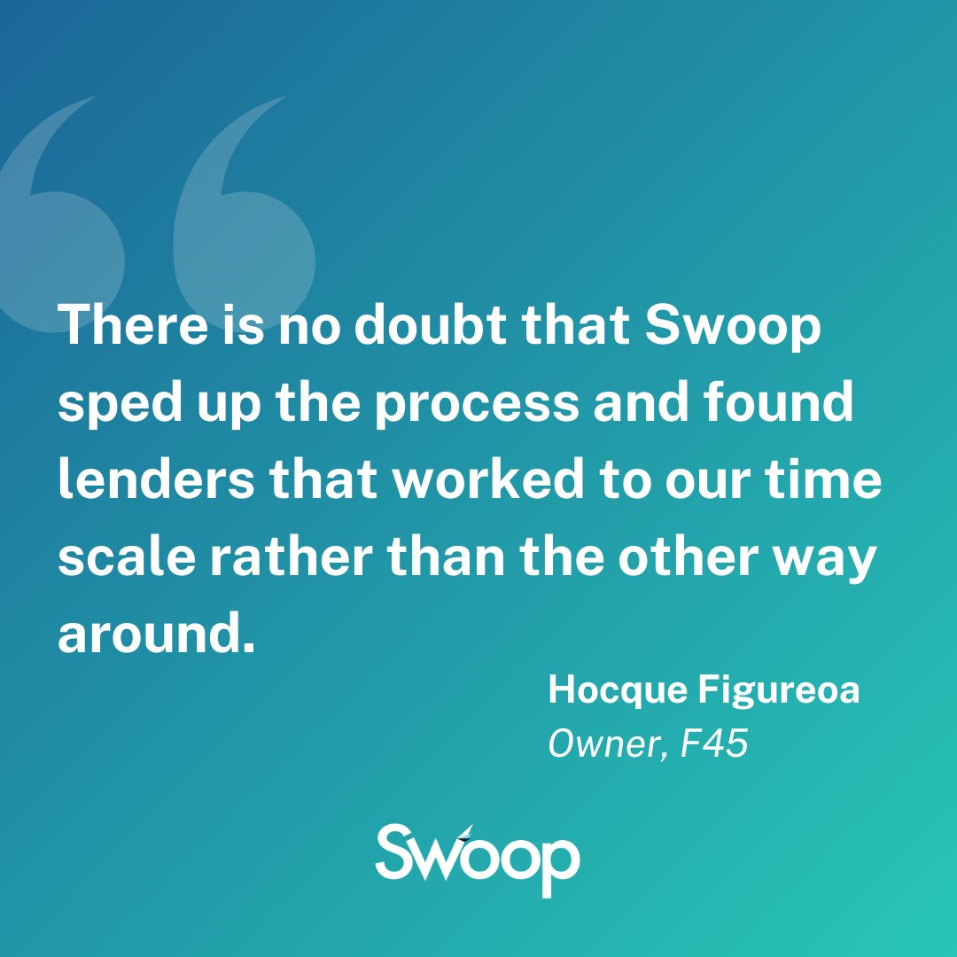 At Swoop, we match your needs with the right lenders, aligning with your goals and timeline to make funding simple and fast.🚀

Discover what made this experience with Swoop "quick and effective” here 👉bit.ly/3Os2gi5 

#swoop #fintech #f45 #businessfundingmadesimple