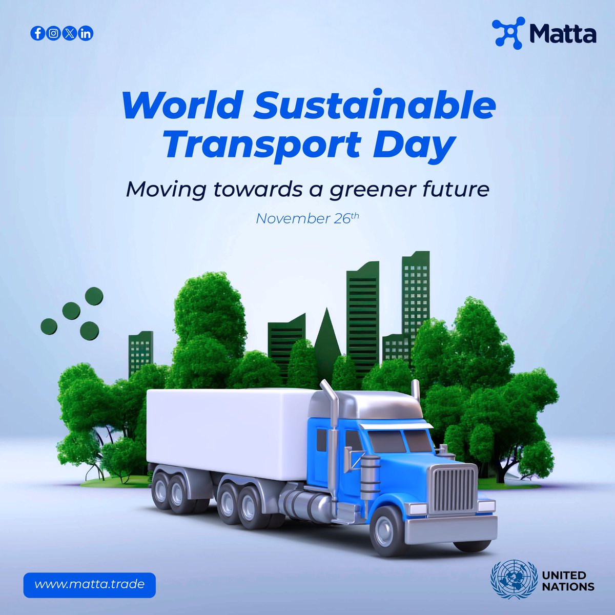 The World Sustainable Transport Day reminds us that the road to a better future depends on cleaner transportation systems. 

At Matta, we’re proud to drive innovation that not only streamline operations but also prioritize the planet.
Learn more: matta.trade 
#Matta