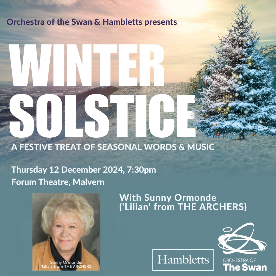 ‘Hello, Darlings!’ <a href="/sunnyormonde/">Sunny Ormonde</a> (Lilian Bellamy in The Archers) is narrating Winter Solstice at <a href="/MalvernTheatres/">Malvern Theatres</a> on Thurs, 12 Dec. A festive treat of seasonal words &amp; music including Vivaldi, Prokofiev  and traditional pieces, jigs, and folk.
orchestraoftheswan.org/concert/winter…
#malvern