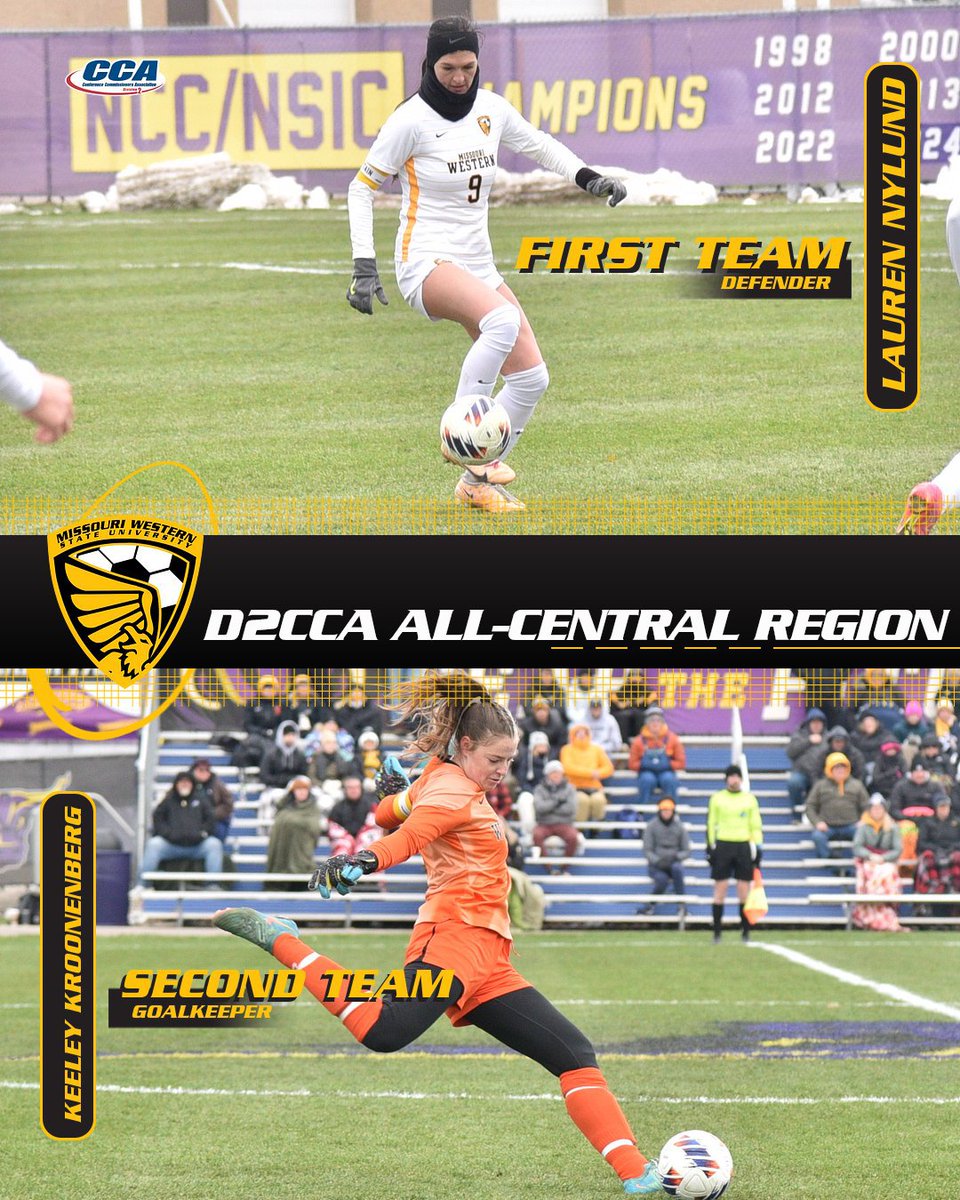Missouri Western Athletics (@mwsugriffons) on Twitter photo ⚽️ NEWS: All-Region Griffs 👏
<a href="/GriffonSoccer/">Griffon Soccer</a>'s Nylund and Kroonenberg add another accolade from a historic season with D2CCA All-Region recognition.
📰 - bit.ly/3ZaRK3V
#BlackisGold | #TogetherWeFly ⚽️ NEWS: All-Region Griffs 👏
<a href="/GriffonSoccer/">Griffon Soccer</a>'s Nylund and Kroonenberg add another accolade from a historic season with D2CCA All-Region recognition.
📰 - bit.ly/3ZaRK3V
#BlackisGold | #TogetherWeFly