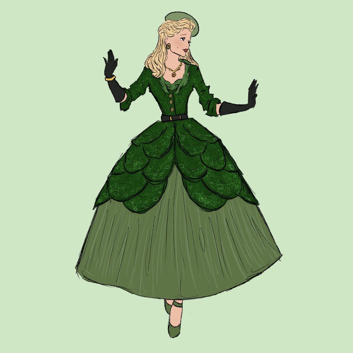 oh, what a celebration we'll have today  my redesign of glinda's  engagement announcement dress! as much as i love her other bubble dress in  the film, i do prefer a dress