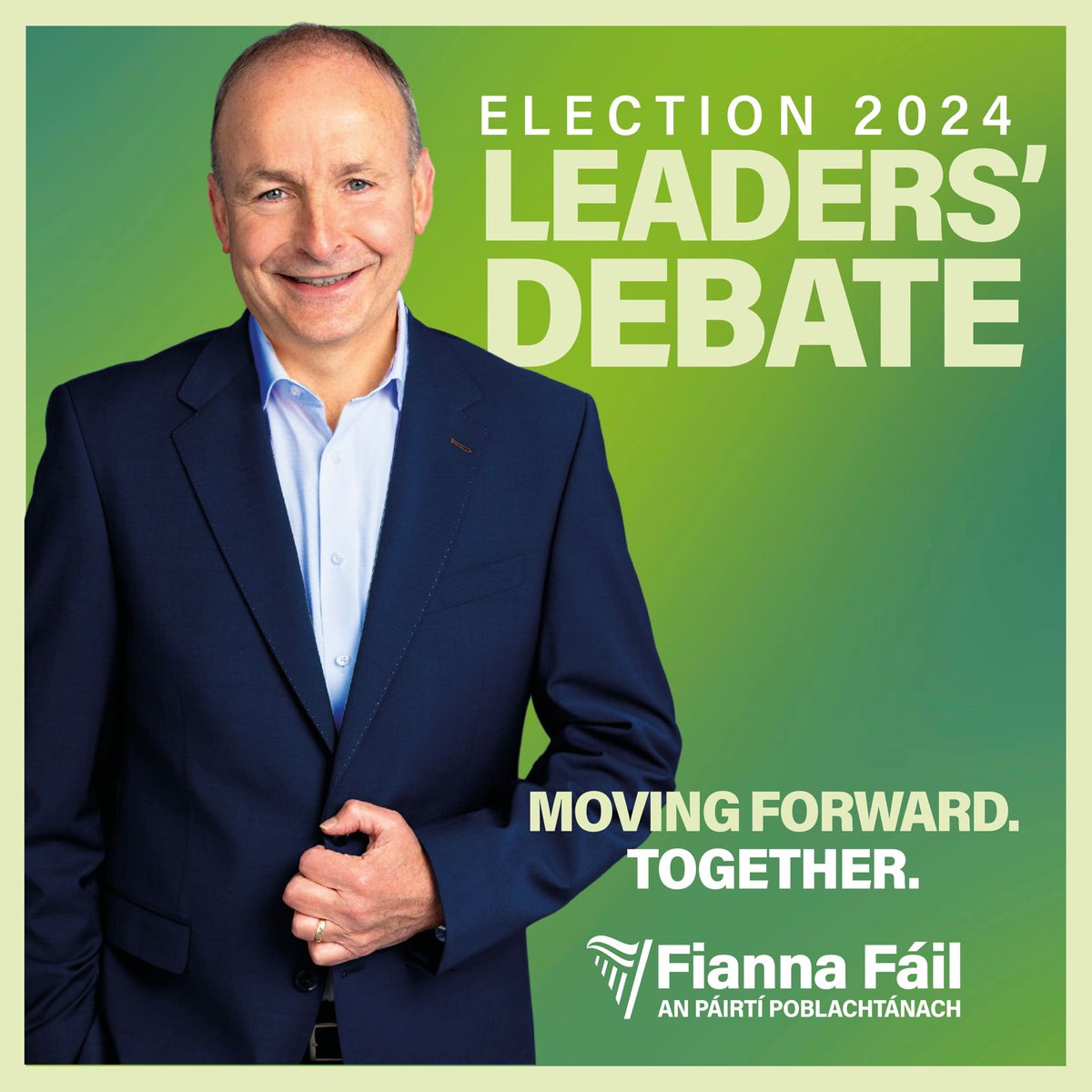 Fianna Fáil (@fiannafailparty) on Twitter photo Tune in: The RTÉ Prime Time: Leaders’ Debate will take place tonight at 9.35pm on RTÉ One.
Tánaiste and Uachtaráin Fhianna Fáil <a href="/MichealMartinTD/">Micheál Martin</a> will outline Fianna Fáil’s plan on exactly how we can protect what we all value and move our country forward. Together. #rtept Tune in: The RTÉ Prime Time: Leaders’ Debate will take place tonight at 9.35pm on RTÉ One.
Tánaiste and Uachtaráin Fhianna Fáil <a href="/MichealMartinTD/">Micheál Martin</a> will outline Fianna Fáil’s plan on exactly how we can protect what we all value and move our country forward. Together. #rtept