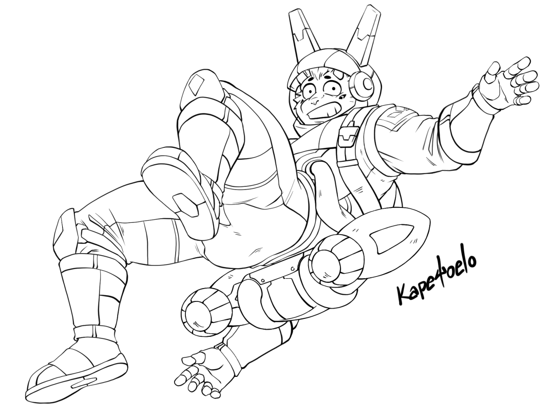 It was supposed to be just a background element, but I got a bit carried away with it xp, so here, a screwed astronaut bun buns