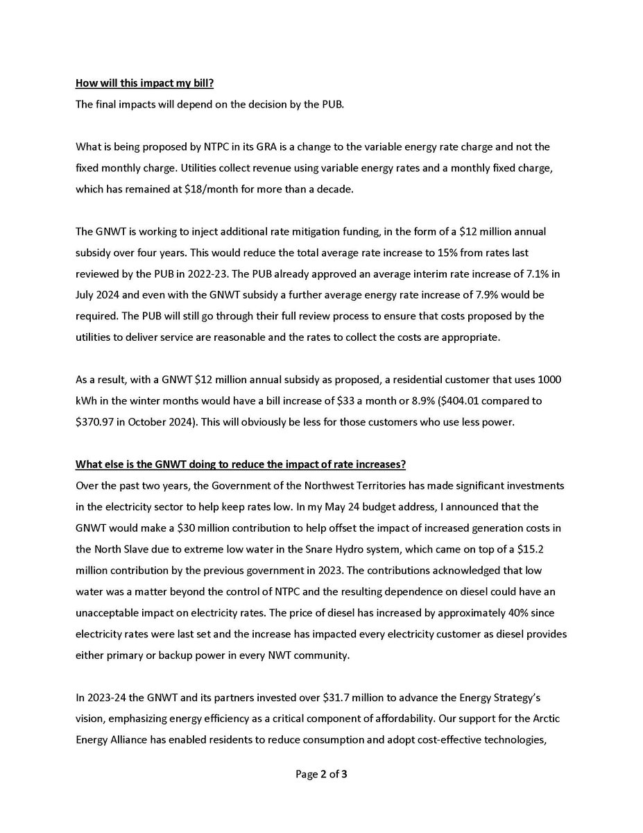 CWawzonek's tweet image. I have been receiving increasing inquiries on the GRA and proposed utility cost increases in the NWT, and wanted to share some responses for #TutorialTuesday to help explain the GRA process, the potential cost impacts and what is being done to try and keep cost impacts minimal.