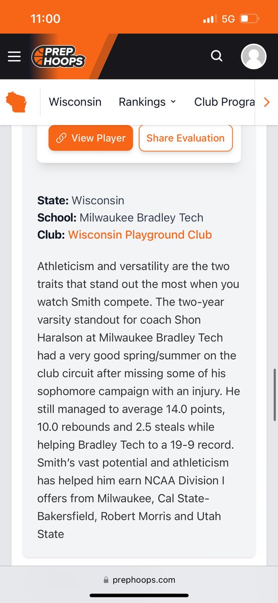 Bradley_Tech_BB's tweet photo. 6’5” 2026 top ten ranked Wisconsin junior guard  @Jakari_smith5 2025 has made the Preseason All-State 1st team for WIAA Division II. Congrats to Jakari and our TECH program. @PrepHoops_WI https://t.co/D0Xi5ePrbb