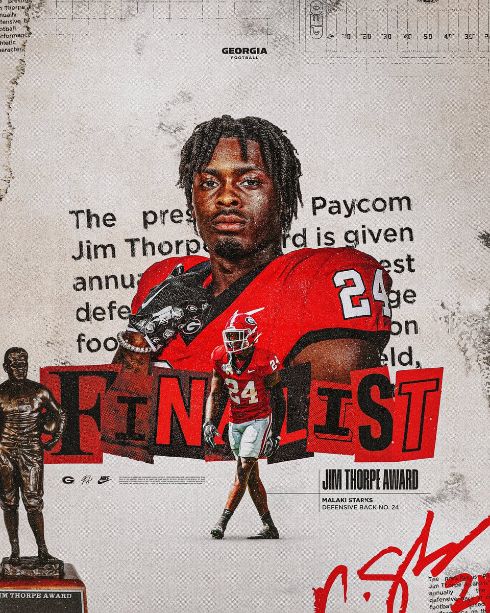 Georgia Football (@georgiafootball) on Twitter photo Malaki Starks is one of three finalists for the 𝐉𝐢𝐦 𝐓𝐡𝐨𝐫𝐩𝐞 𝐀𝐰𝐚𝐫𝐝
#GoDawgs | <a href="/starks_malaki/">Malaki Starks</a> Malaki Starks is one of three finalists for the 𝐉𝐢𝐦 𝐓𝐡𝐨𝐫𝐩𝐞 𝐀𝐰𝐚𝐫𝐝
#GoDawgs | <a href="/starks_malaki/">Malaki Starks</a>