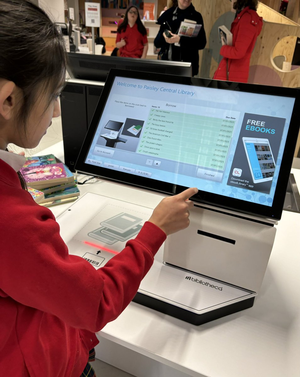 P7 had a great visit to the brilliant Paisley Central Library today 📚 We had a tour of the whole library, enjoyed browsing the huge selection of children’s books before choosing one to borrow and read back at school! Thanks for having us <a href="/onerenculture/">OneRen Culture</a>