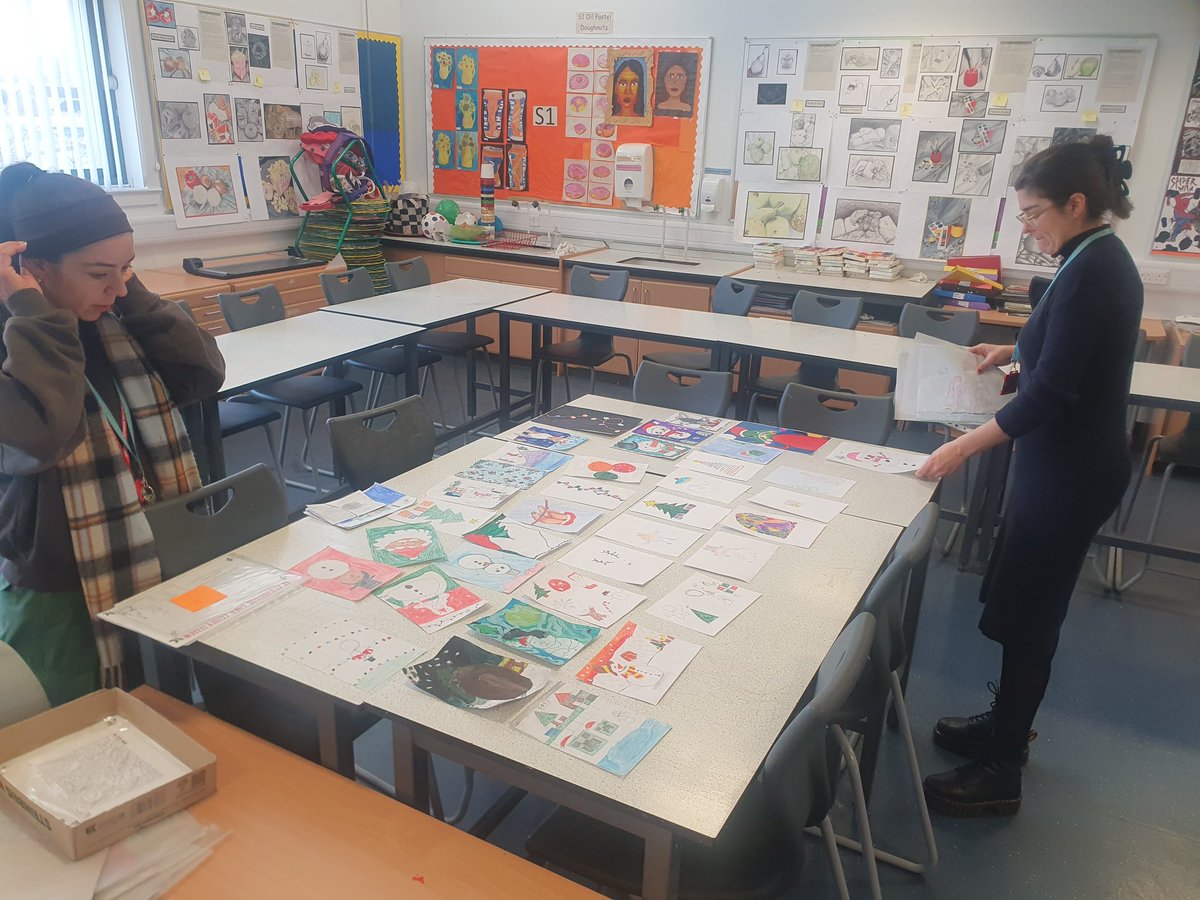janemcunningham's tweet photo. @craigroystonart  Christmas card design competition, winner announced at winter festival @CCHSEdinburgh https://t.co/l6Wnpp23JW