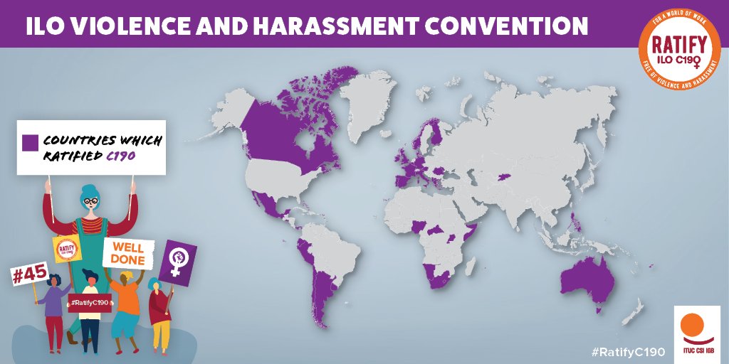 🌍 ILO Convention 190 is vital to ending discrimination, harassment, and violence in the workplace. 💼✊

👏 45 countries have ratified it, taking a stand against gender-based violence at work. Let's push for more!

👉 pulse.ly/dm1r7zxtbj
#RatifyC190 #16DaysOfActivism #EndGBV