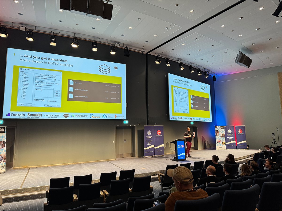Eficode's tweet image. Last week, we enjoyed sponsoring and attending #KubernetesCommunityDays (#KCD) Denmark and sharing our expertise and services. Sofus Albertsen took the stage to share his talk on “Building a Scalable Cloud Native Training Platform with #Kubernetes.” 

Fun times!
