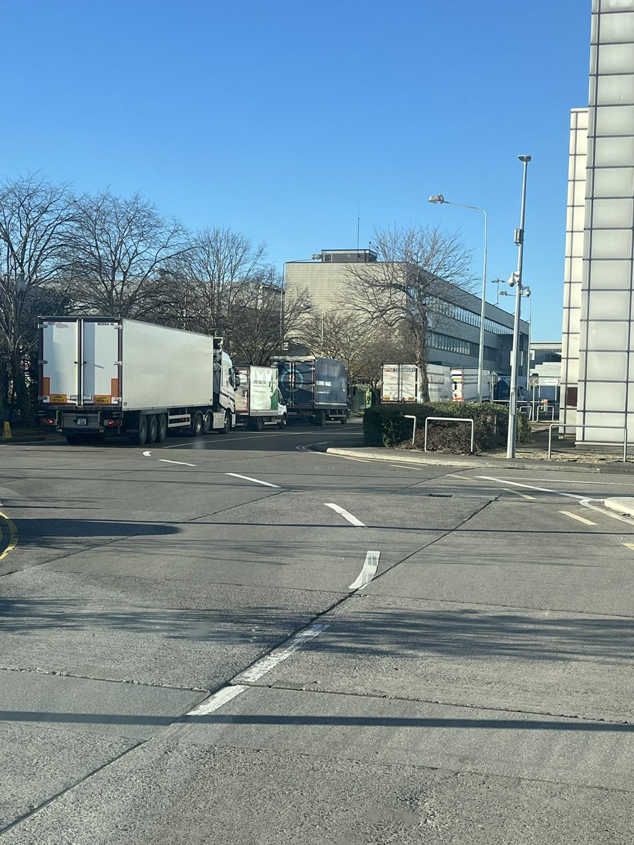 limerickreferee's tweet image. This is what happens when @AerLingus  close down there Cargo hub in @ShannonAirport … as many trucks behind me in queue . @timmydooley @CathalCroweTD .. 
 absolute chaos … here in Dublin Airport