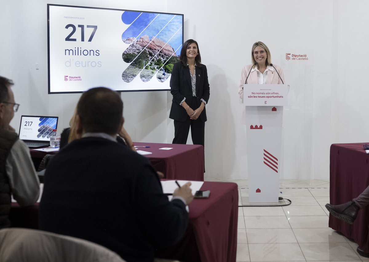 📣 La <a href="/dipcas/">Diputació de Castelló</a> presenta el pressupost 2025 per a continuar generant oportunitats i que ascendeix a 217,2 milions d'euros.

#PressupostDipCas2025 #DiputaciódeCastelló