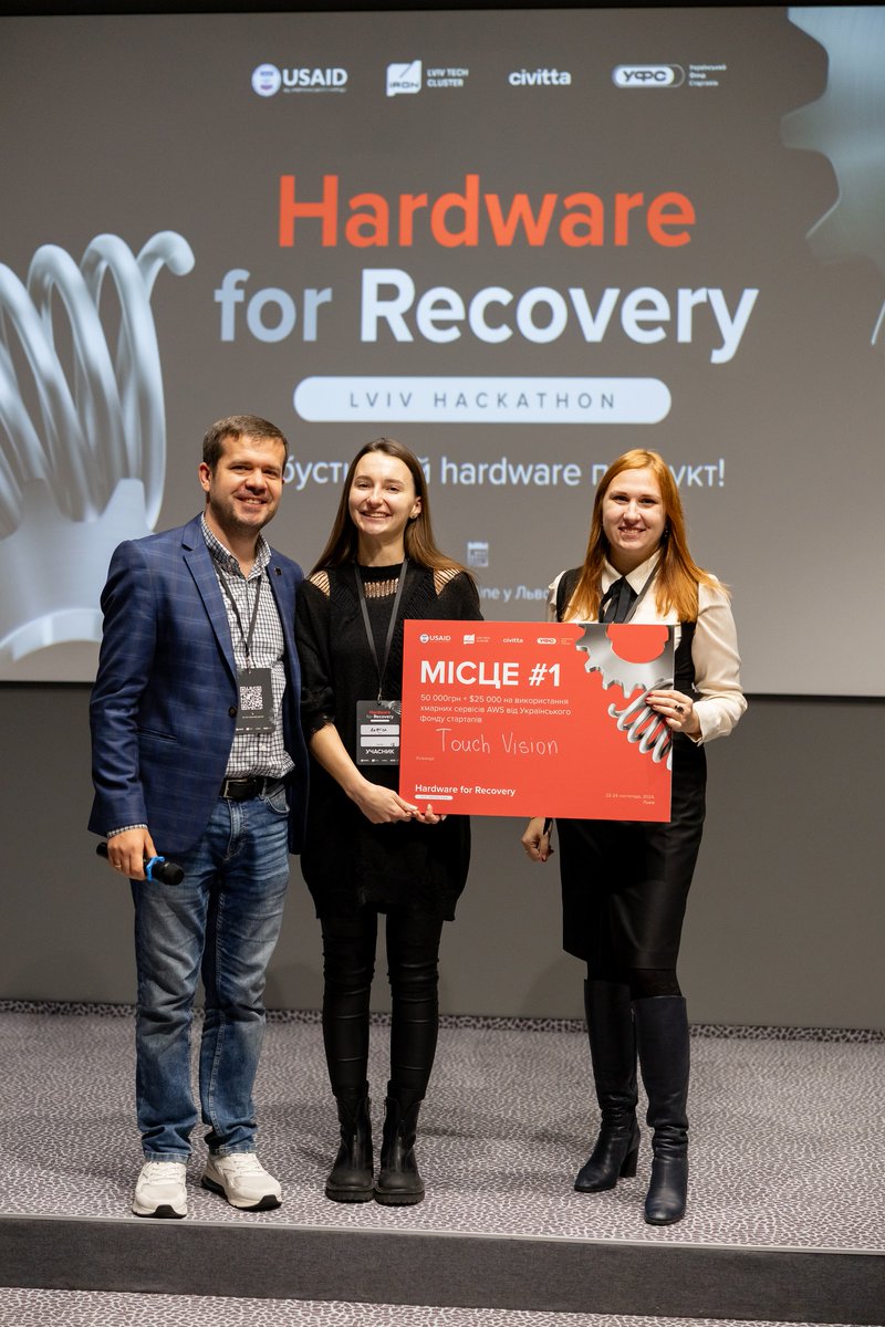 📋✨ Sharing the results from Hardware for Recovery | Lviv Hackathon that took place on November 22-24 in Lviv! 24 teams made it to the finals, and here are our winners: 🥇 First Place — Touch Vision,🥈 Second Place — Allbionics,🥉 Third Place — HowCow. 
👉bit.ly/4959Nx1