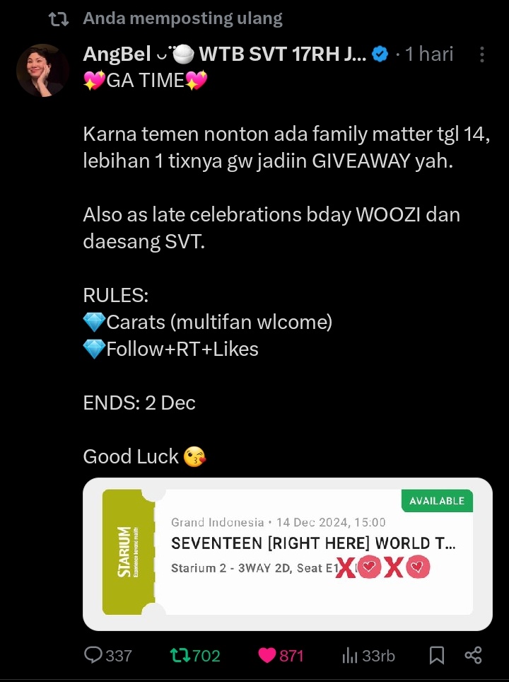 cheolbell's tweet photo. @angela_bellaaaa Donee kakkk, semoga kakak panjang umur, sehat selalu, dimudahkan segala urusannya ya kakk, God bless u 💖💖💖 https://t.co/uoMjSze9pl