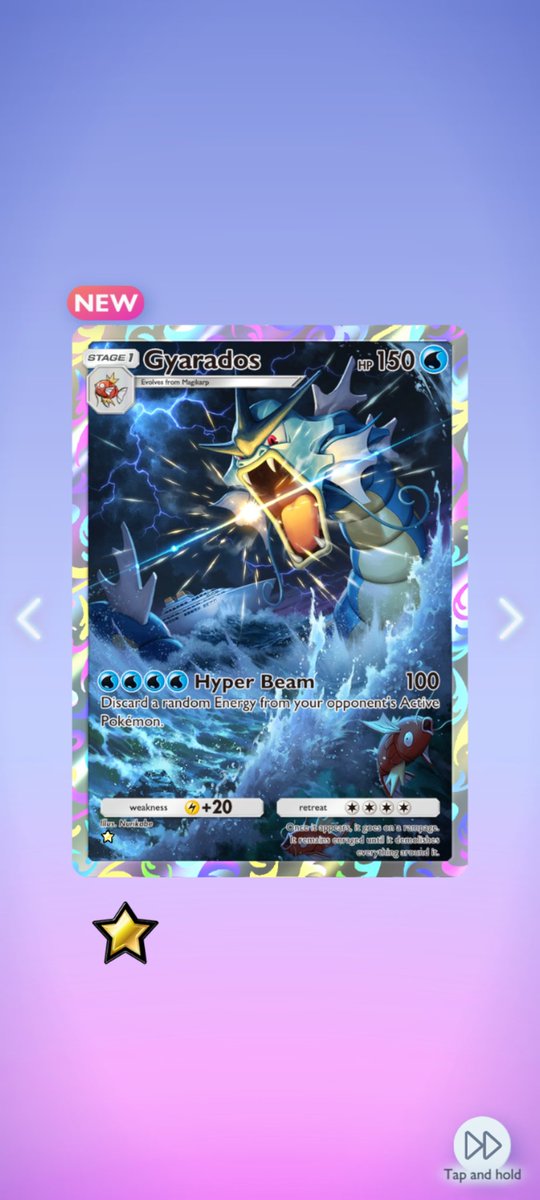 GameSlayer63's tweet photo. I Just Got This Gyarados Pokemon Card on Pokemon TCG Pocket #PokemonTCGPocket #Mobile #Gyarados #PokemonCard #GyaradosPokemonCard #CreaturesInc #DeNA #ThePokemonCompany #Australia #MobileGame #Nintendo #Gamer #Gaming https://t.co/ajHDr7INbt
