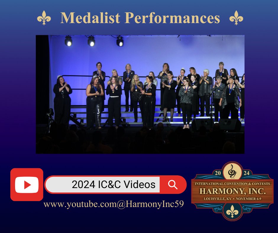 Turn up the volume and join us later today for the release of top five chorus performances, starting at 11 am EST with the 2024 International Quartet Champions, Roulette!

Visit youtube.com/@harmonyinc and check out the 2024 International Convention and Contests playlist!