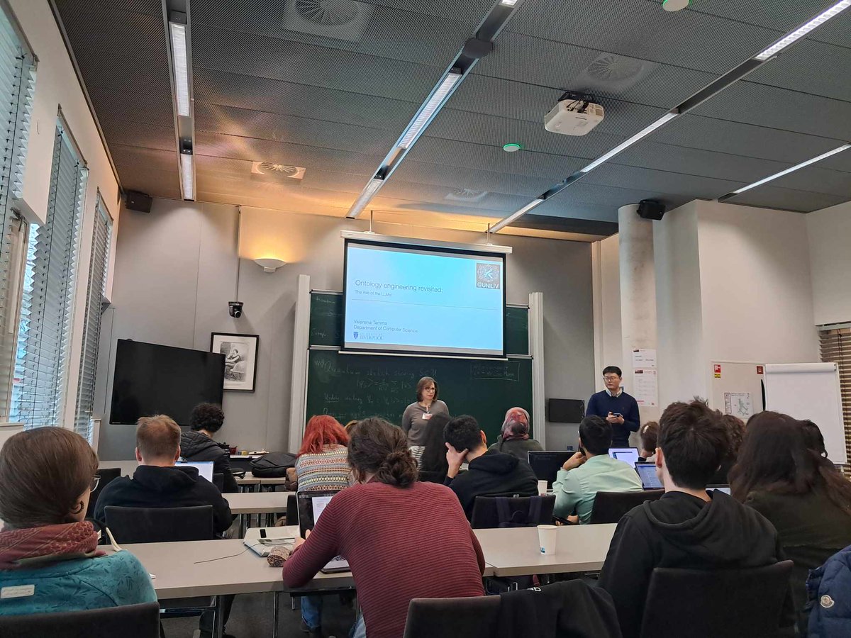 Eleni Ilkou (@eilkou) on Twitter photo Happening now:
Full house in <a href="/VTamma/">Valentina Tamma</a> 's talk
"Ontology Engineering Revisited: The Rise of The LLMs" in ELMKE: Evaluation of Language Models in Knowledge Engineering Workshop at #EKAW24 <a href="/ekawconference/">EKAW Conference</a> Happening now:
Full house in <a href="/VTamma/">Valentina Tamma</a> 's talk
"Ontology Engineering Revisited: The Rise of The LLMs" in ELMKE: Evaluation of Language Models in Knowledge Engineering Workshop at #EKAW24 <a href="/ekawconference/">EKAW Conference</a>