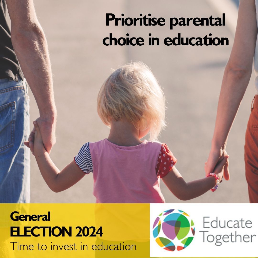 EducateTogether's tweet photo. Educate Together urges candidates running in the upcoming general election to commit to ensuring every family has access to a school that matches their values. Find out more about Educate Together's election priorities at https://t.co/aDZXDrxCs1 #EducateTogetether #GE2024 https://t.co/3ynj5scAcZ
