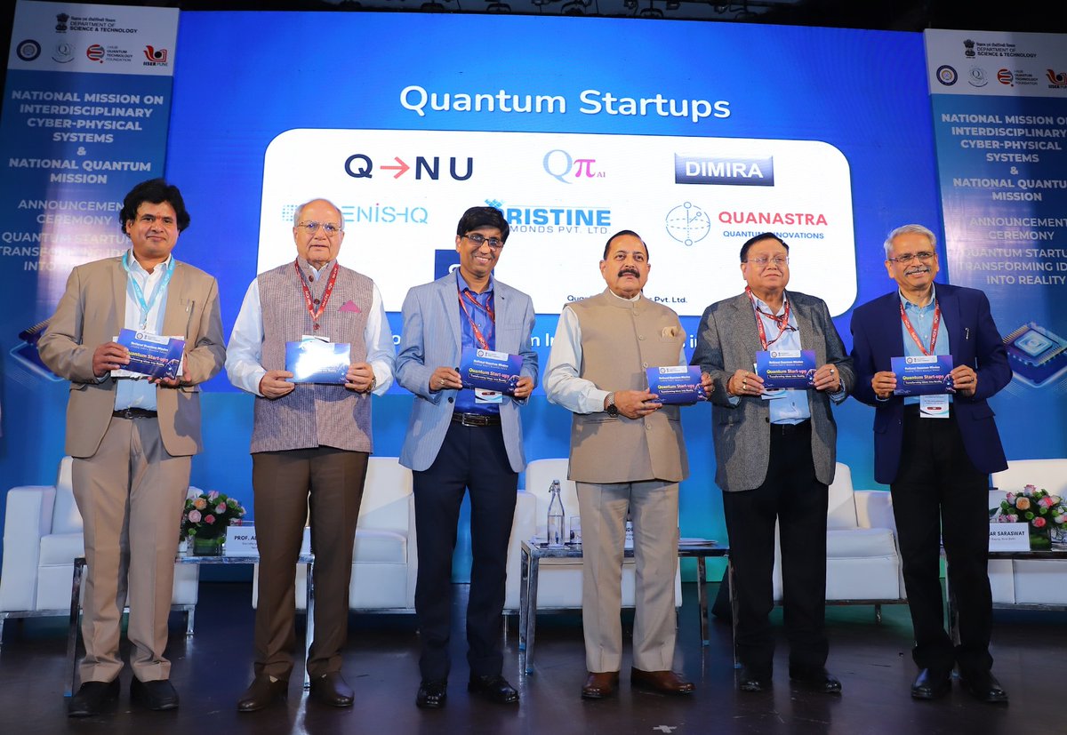 A major boost to funding startups in Quantum Technologies!! 
In a landmark step for the country’s deep tech startup ecosystem, eight disruptive technology startups have been selected for support under the newly established guidelines of the <a href="/IndiaDST/">DSTIndia</a> empowering India’s leadership