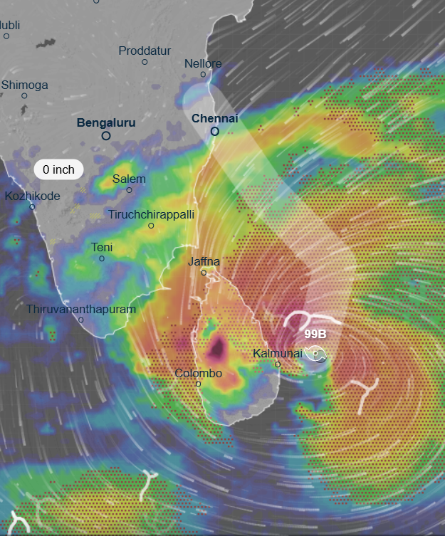 🔴 'Red' Alert Issued: Extreme Weather Warning for Sri Lanka 🇱🇰 (Nov 26-27)

⭕ Deep depression over SW Bay of Bengal will intensify into a cyclonic storm on Nov 27.

⭕ Heavy rain (&gt;200mm) in Northern, North-Central, Eastern, Central, Uva, Southern provinces &amp; Puttalam.

⭕