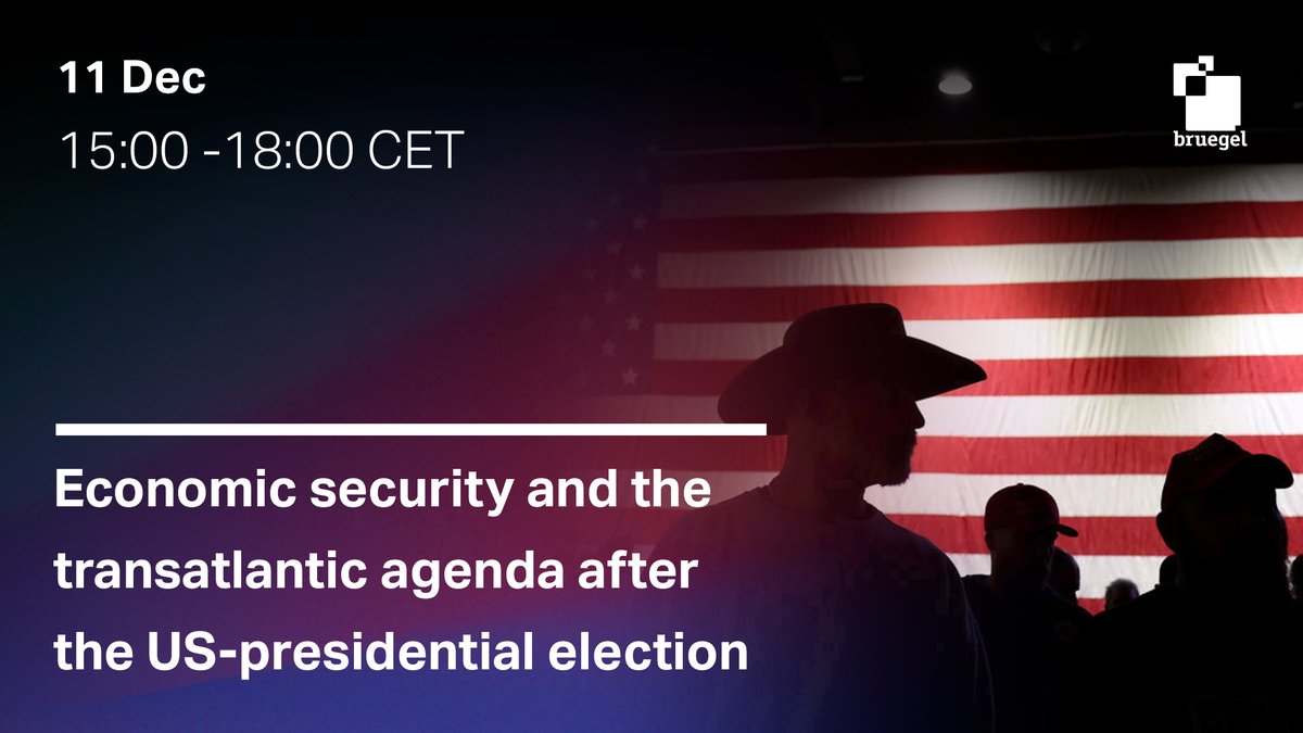 Bruegel_org's tweet image. 📢 EVENT ALERT!
🛡️ Economic security and the transatlantic agenda after the US presidential elections
📅 11 December 15:00–18:00
💡 Join us to explore the future of transatlantic cooperation and economic security post-election with:
➡️ Daleep Singh, US Deputy National Security…