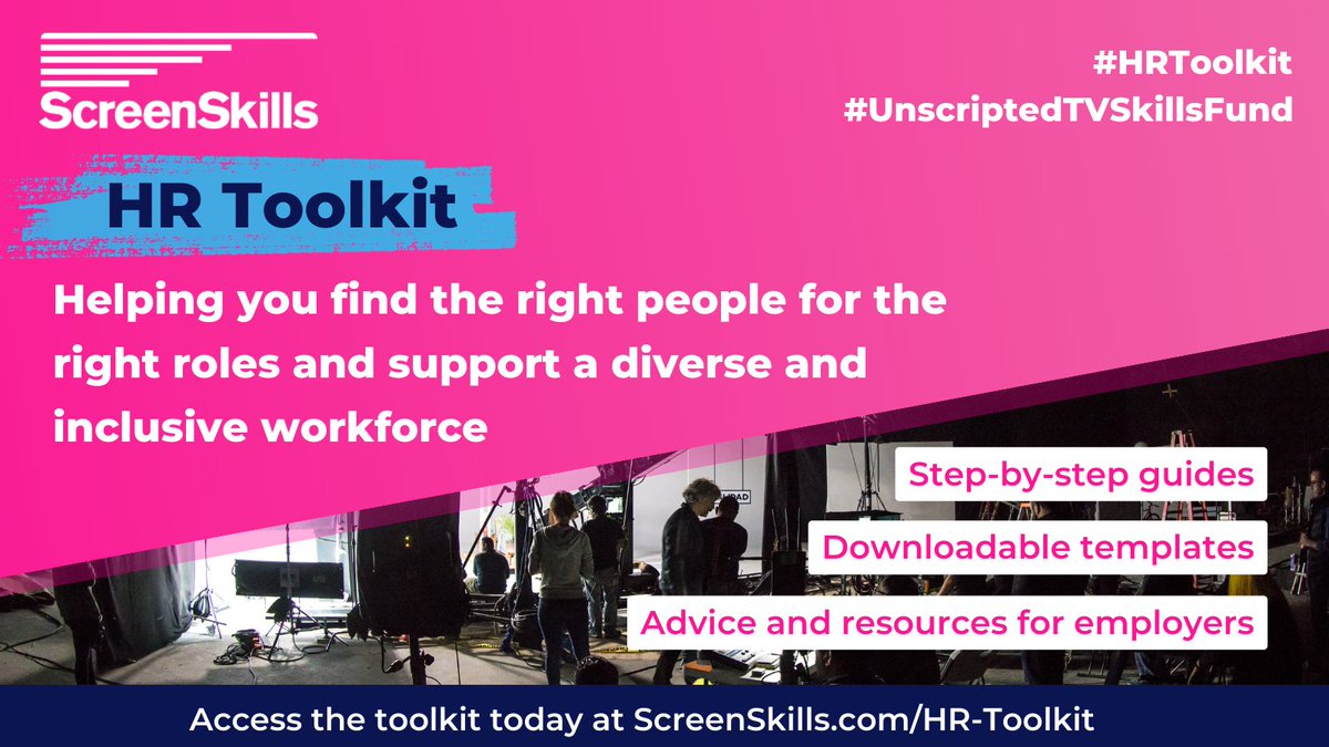 UKScreenSkills's tweet photo. Have you heard of our #HRToolkit?
It provides employers in the film & TV industry with essential advice and resources on fair and transparent recruitment processes for their crew, supporting #diversityandinclusion.
Learn more at https://t.co/4sW1CnsKWh #UnscriptedTVSkillsFund https://t.co/ZMlpXJ0BF9