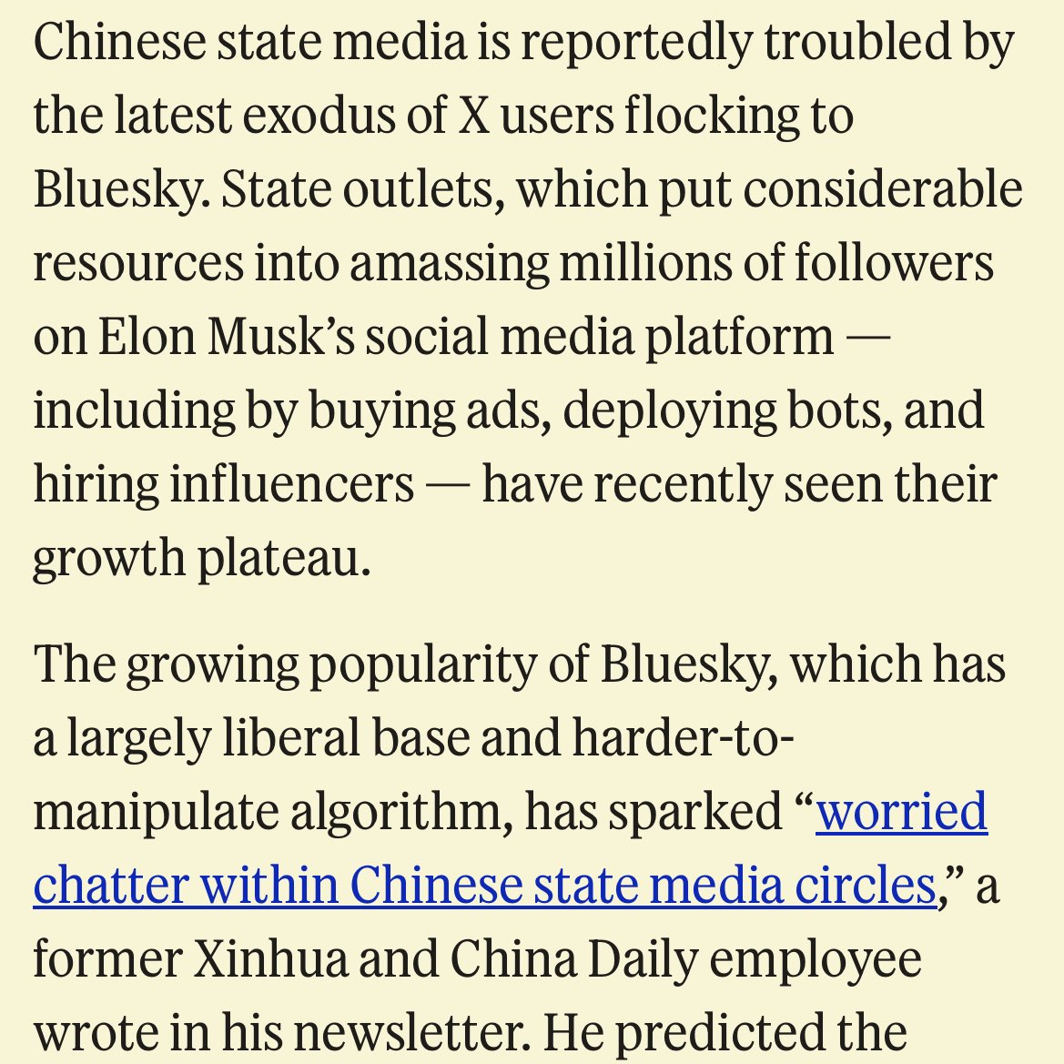 Seems problematic that Chinese state media is publicly admitting that Musk has been allowing foreign adversaries to use Twitter as a propaganda distribution channel.

semafor.com/article/11/25/…
