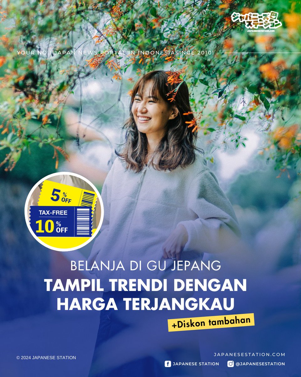 JapaneseStation's tweet photo. Buat kalian yang ingin belanja pakaian di GU dengan harga lebih murah, kita punya solusinya!
#GU #GUJapan #Belanjadijepang #FashionJepang https://t.co/fmT9RUARlN