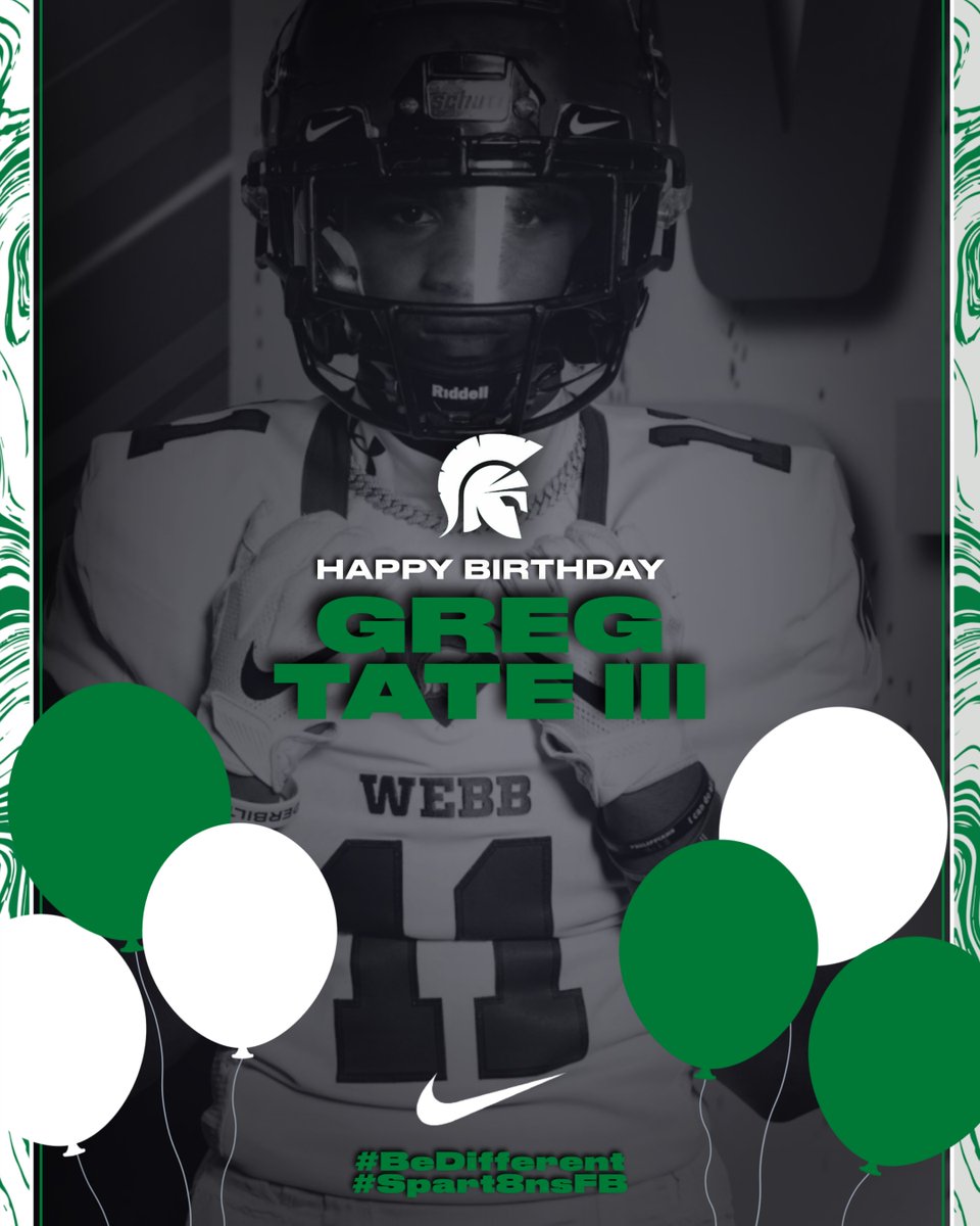 webb_knoxFB's tweet image. Help us wish @_gregorytate a Happy Birthday!!! 
🎉🎂🏈
#BeDifferent
#Spart8nsFB