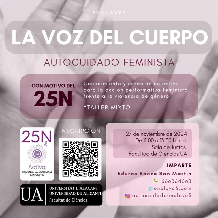 Frente a la violencia de género ¡AUTOCUIDADO FEMINISTA!

Taller experiencial. Inscríbete a través de QR o enlace docs.google.com/forms/d/1N9p9P…