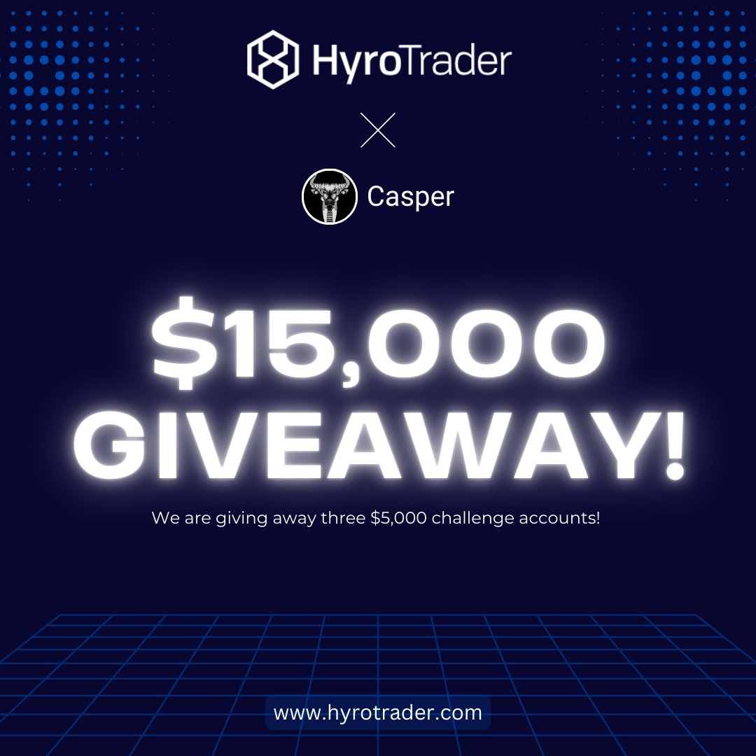 casper_XBT's tweet photo. 🚨 #Giveaway Alert 🚨

This Thanksgiving I'm giving away 3 x $5,000 Challenge Account for three lucky winners 🎉🦃

⚡️ Follow @forCasper4 & @hyrotrader_com 
❤️ Like + ♻️ Retweet this post
🩵 Tag your Trading Friend below 👇

Winners will be picked on December 1st ⏰