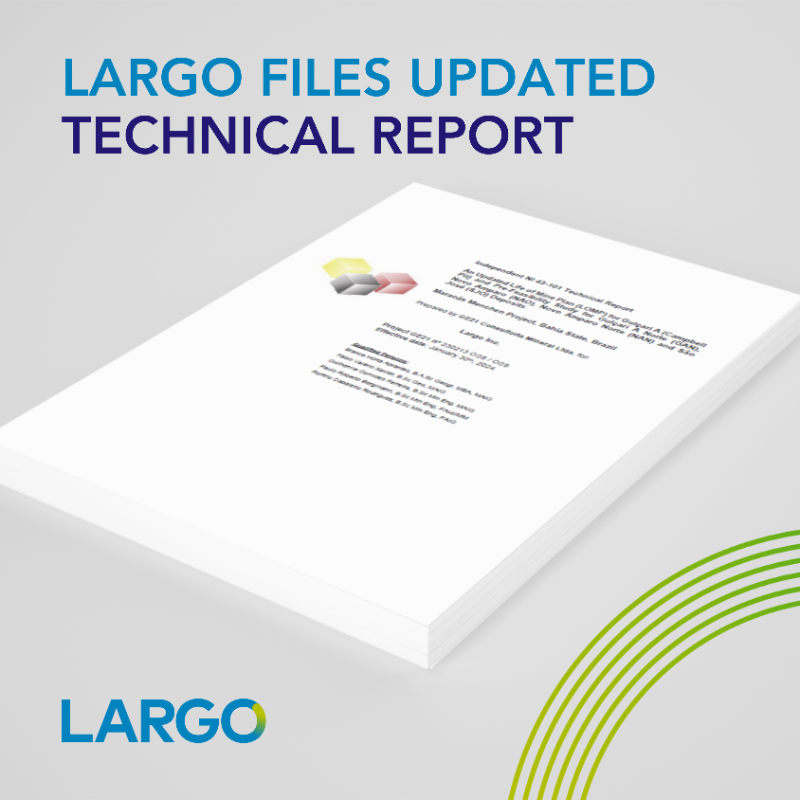 largo_inc's tweet photo. Today we filed our updated NI 43-101 #TechnicalReport for the Maracás Menchen Mine, showcasing extended mine life, expanded #vanadium &amp; #titanium resources, and updates across multiple deposits. 

Read the report below ↓ #mining $LGO