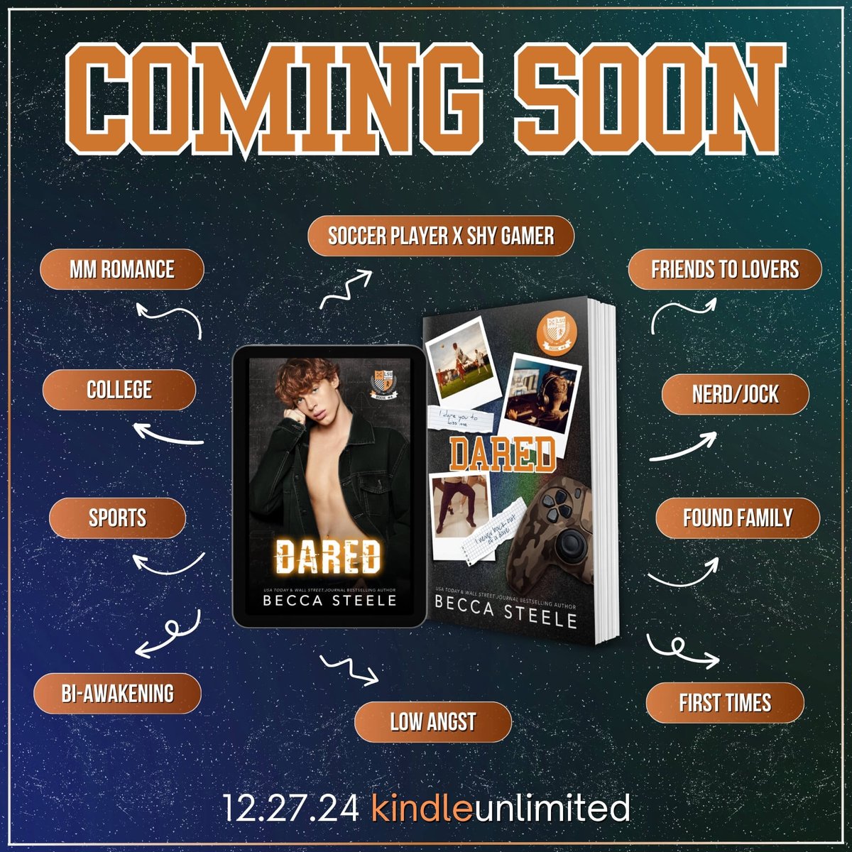 vickybooklover1's tweet photo. ✨It’s cover reveal day for DARED by #beccasteele releasing December 27th

#PreOrder
https://t.co/hDMx1JnMRb

#coverreveal #beccasteele #kindleunlimited #bookstagram #booktok #mmromance #spicyromance @theauthoragency
#WordsmithPublicity @wordsmithpublic https://t.co/GwgCfiU95Z