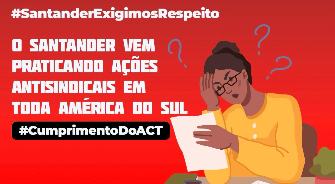 Claudio_SMello's tweet photo. 🔴 #SantanderExigimosRespeto A atuação antisindical do Santander atravessa fronteiras:Fecham agências,reduzem postos de trabalho e desrespeita sindicatos em toda a América do Sul.Não podemos tolerar essa postura! @AnaBotin #FimDasDemissões #RespeitoJá @santander_es @santander_br https://t.co/XyD9iJXt3B