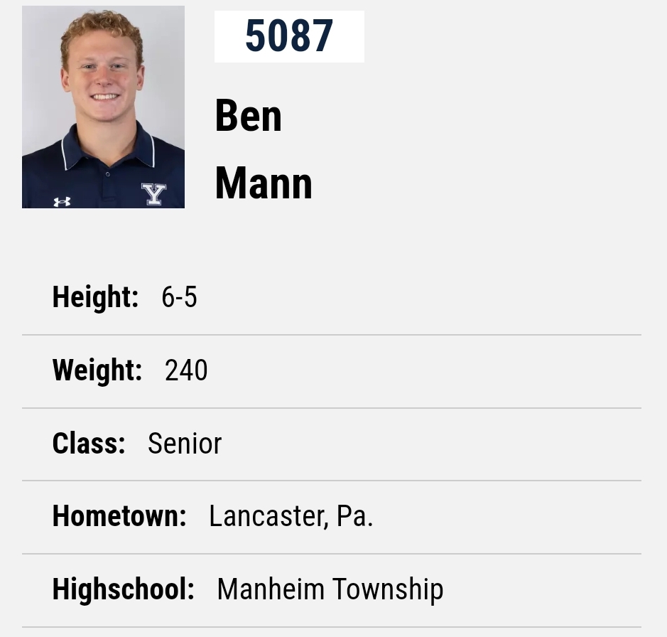 Yale LS Ben Mann entered the portal as a grad transfer; he played in 29 games with the Bulldogs <a href="/benmann82/">Ben Mann</a>
