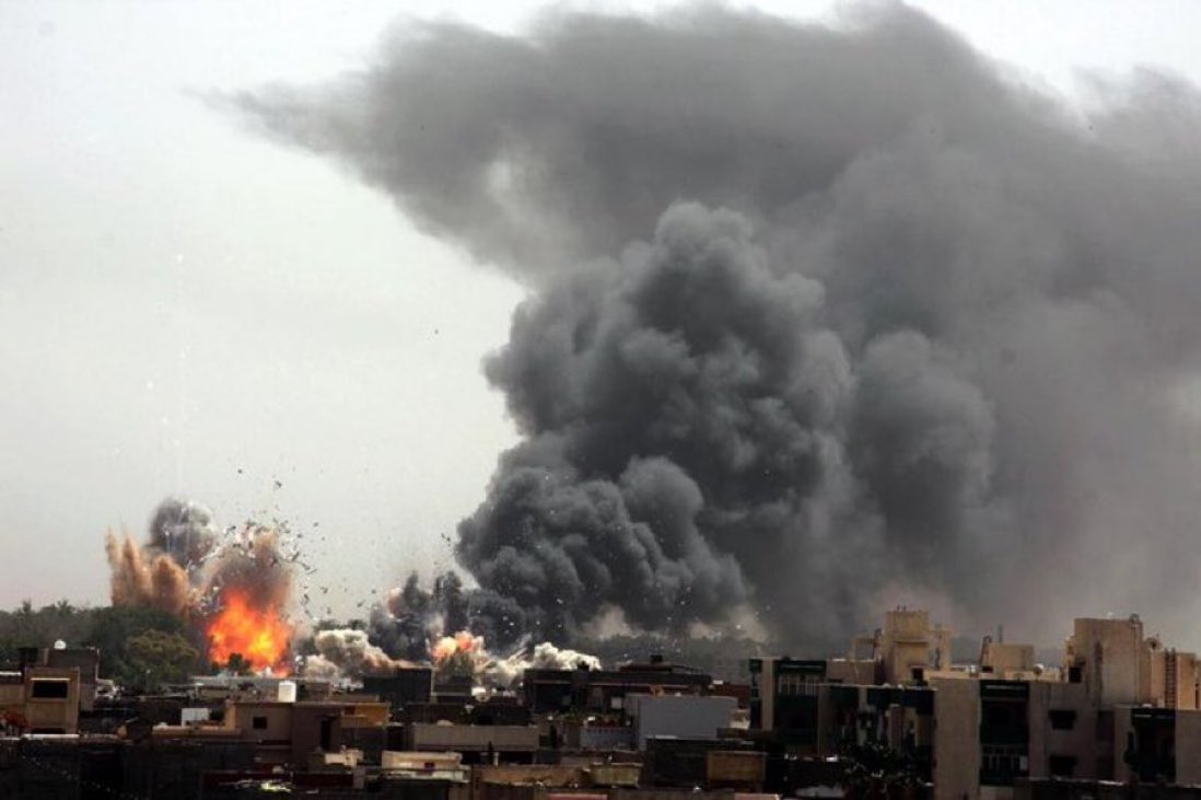 AdameMedia's tweet photo. NATO launched more than 10,000 air raids on Libya in 2011 with over 500,000 Civilian Casualties. 

When they were questioned about civilian Casualties they insisted that it was collateral damages and that it happens in wars.

Libya had one of the highest standards of living in the world. They bombed the country back to stone age. Libya's 42 years of progress, stability and development was destroyed.