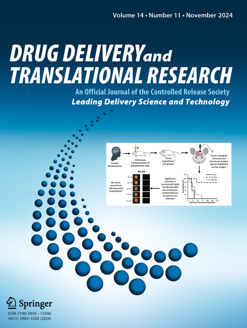 Drug Delivery and Translational Research (@ddtremedia) on Twitter photo Check out the November 2024 Issue of
<a href="/DDTReMedia/">Drug Delivery and Translational Research</a> (EiC @MariaJ_Alonso), an official journal of <a href="/CRSScience/">Controlled Release Society</a>! <a href="/CRS_FG_BioEng/">CRS Focus Group-BioEng</a> <a href="/CRS_FG_Gene/">CRS Focus Group - Gene Delivery and Gene Editing</a> <a href="/CRS_FG_Immuno/">CRS Immuno Delivery</a> <a href="/CRS_FG_NANO/">CRS NANO</a> <a href="/CRS_FG_Ocular/">CRS Focus Group - Ocular Delivery</a> <a href="/CRS_FG_Oral/">CRS Oral Delivery Focus Group</a> <a href="/CRS_FG_SkinMuco/">CRS Focus Group - Skin and Mucosal Delivery</a> <a href="/CRS_FG_Nervous/">CRS Nervous System Delivery</a> <a href="/CRS_YSC/">Young Scientist Committee YSC-CRS</a> #DrugDelivery
link.springer.com/journal/13346/… Check out the November 2024 Issue of
<a href="/DDTReMedia/">Drug Delivery and Translational Research</a> (EiC @MariaJ_Alonso), an official journal of <a href="/CRSScience/">Controlled Release Society</a>! <a href="/CRS_FG_BioEng/">CRS Focus Group-BioEng</a> <a href="/CRS_FG_Gene/">CRS Focus Group - Gene Delivery and Gene Editing</a> <a href="/CRS_FG_Immuno/">CRS Immuno Delivery</a> <a href="/CRS_FG_NANO/">CRS NANO</a> <a href="/CRS_FG_Ocular/">CRS Focus Group - Ocular Delivery</a> <a href="/CRS_FG_Oral/">CRS Oral Delivery Focus Group</a> <a href="/CRS_FG_SkinMuco/">CRS Focus Group - Skin and Mucosal Delivery</a> <a href="/CRS_FG_Nervous/">CRS Nervous System Delivery</a> <a href="/CRS_YSC/">Young Scientist Committee YSC-CRS</a> #DrugDelivery
link.springer.com/journal/13346/…