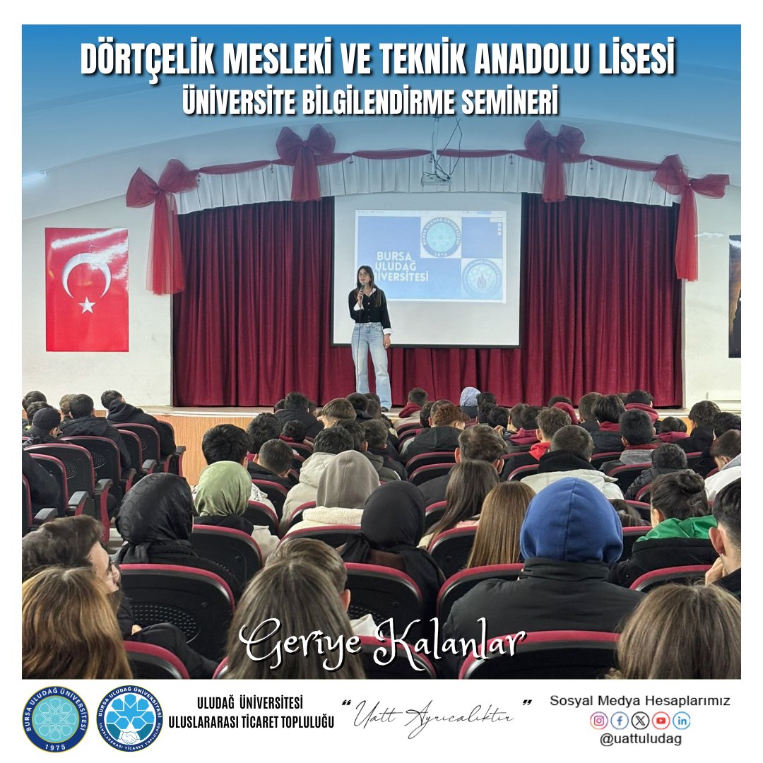 uludaguatt's tweet photo. Uluslararası Ticaret Topluluğu olarak Dörtçelik Mesleki ve Teknik Anadolu Lisesi öğrencileriyle okulumuz,fakültemiz ve bölümümüz hakkında bilgilendirme yapmak üzere buluştuk.Öğrenci arkadaşlarımızın sorularını cevaplayıp onlara rehber olmaya çalıştık. https://t.co/PVyW6YBVJ6