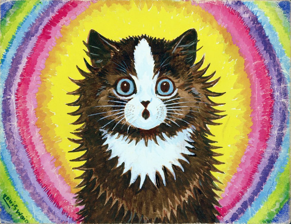 ルイス・ウェイン
（Louis Wain、1860-1939）
『虹の中の猫』
（Cat in a Rainbow）
