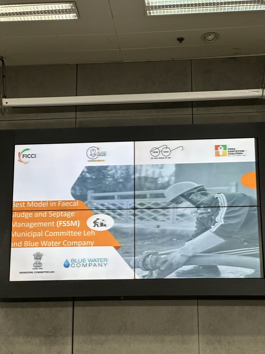 MCL_leh's tweet image. Municipal Committee Leh &amp;amp; Blue Water company has won award for Best Model in Fecal Sludge &amp;amp; Septage Management (FSSM) at the 8th Edition of ISC-FICCI Sanitation Awards 2024.