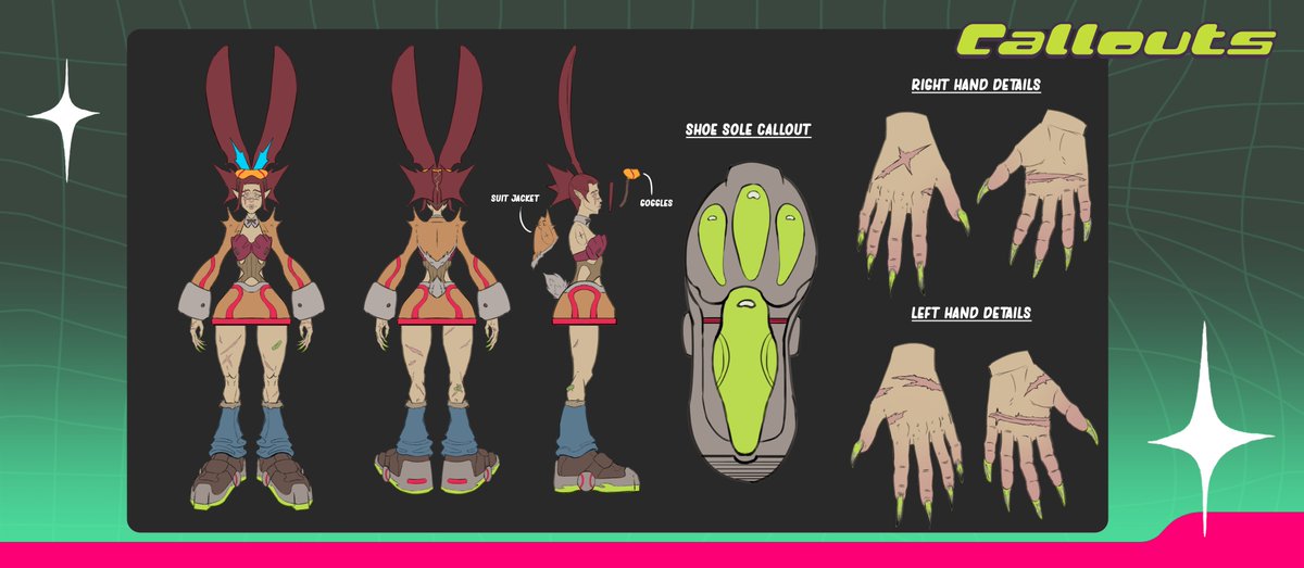 Hey guys here is a Character Sheet I made for my recent Character Design. Check out the full project updated in the Artstation link in my Bio :)