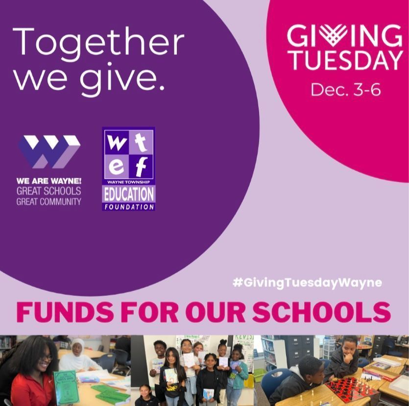 Wayne Township Education Foundation (@waynetwpedfound) on Twitter photo We are one week away from Giving Tuesday! We hope you'll consider making a gift to WTEF next week from Tuesday-Friday. Any size gift will make an impact! buff.ly/4i21Psu #wearewayne <a href="/WayneTwpSuper/">Dr. Jeff Butts</a> <a href="/WayneTwpSchools/">We Are Wayne</a> We are one week away from Giving Tuesday! We hope you'll consider making a gift to WTEF next week from Tuesday-Friday. Any size gift will make an impact! buff.ly/4i21Psu #wearewayne <a href="/WayneTwpSuper/">Dr. Jeff Butts</a> <a href="/WayneTwpSchools/">We Are Wayne</a>