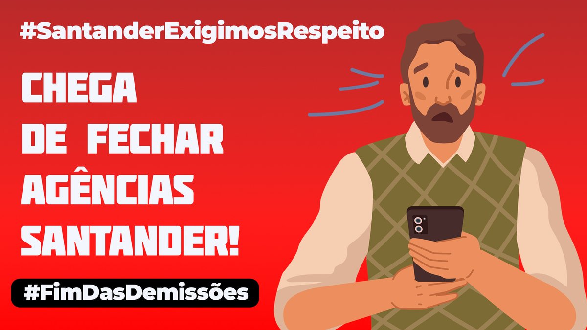 feteccutcn's tweet photo. Santander fecha agências e demite na América do Sul!  Essa política ataca direitos trabalhistas e prejudica clientes.  #SantanderExigimosRespeto 
#FimDasDemissões @santander_es @AnaBotin @santander_br https://t.co/TBGMKhlACg