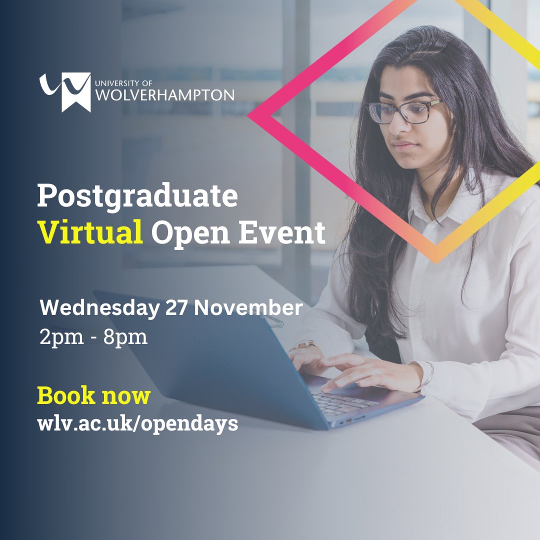 There is still time to sign up for our Virtual Postgraduate Online Open Evening.

📆 27th Nov 2024
🕰️ 02:00PM - 08:00PM

Whether you are looking to retrain, increase your employability, enrich your CPD or progress to the next step in your career, a postgraduate qualification can