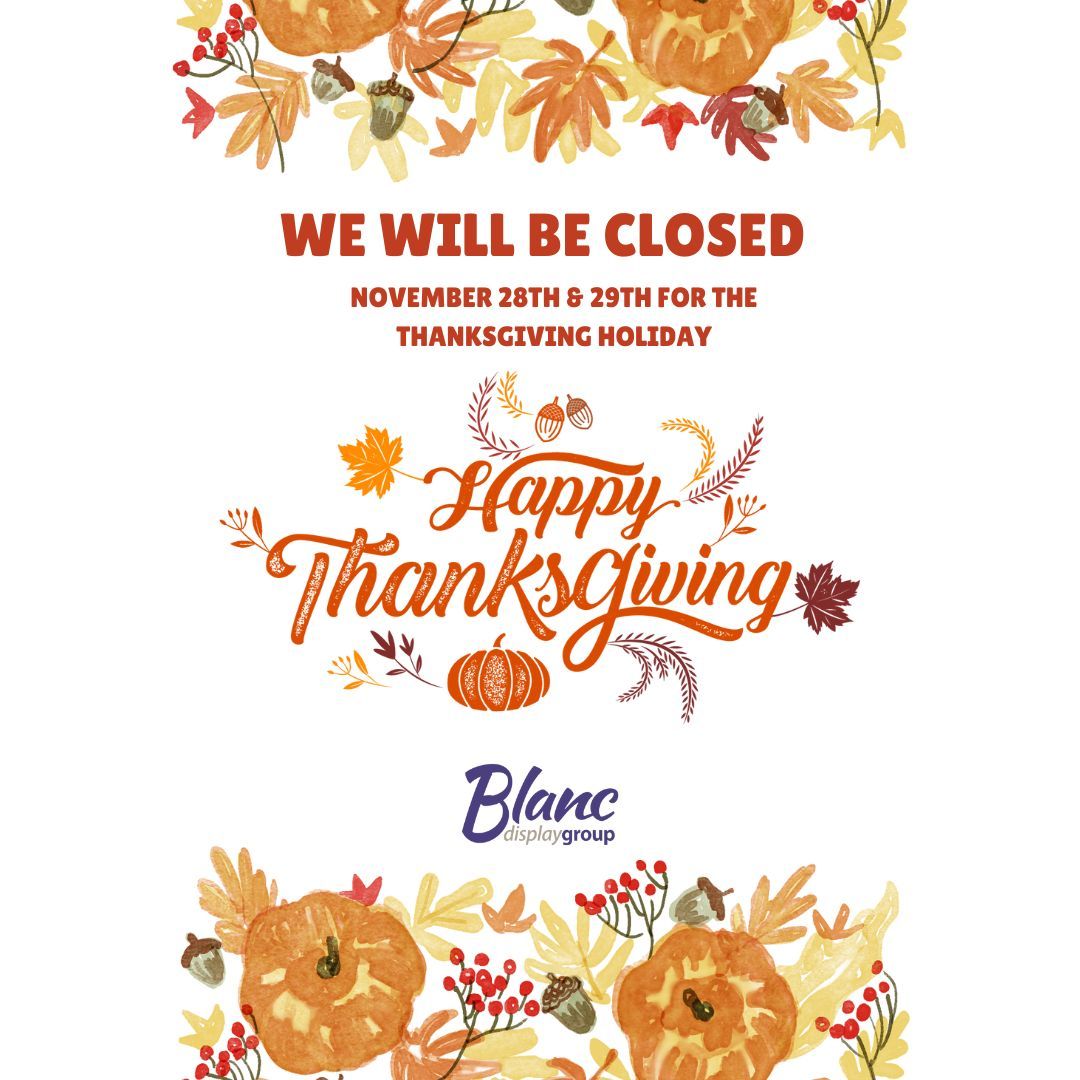 BlancDisplayGrp's tweet photo. 🍂🦃 Happy Thanksgiving! 🦃🍂  

We’re grateful for our amazing customers, dedicated employees, and supportive families who make everything we do possible. Wishing you all a joyful holiday filled with love, laughter, and delicious food! 🍁✨  

#Thanksgiving #Gratitude https://t.co/rVhDMaURZQ