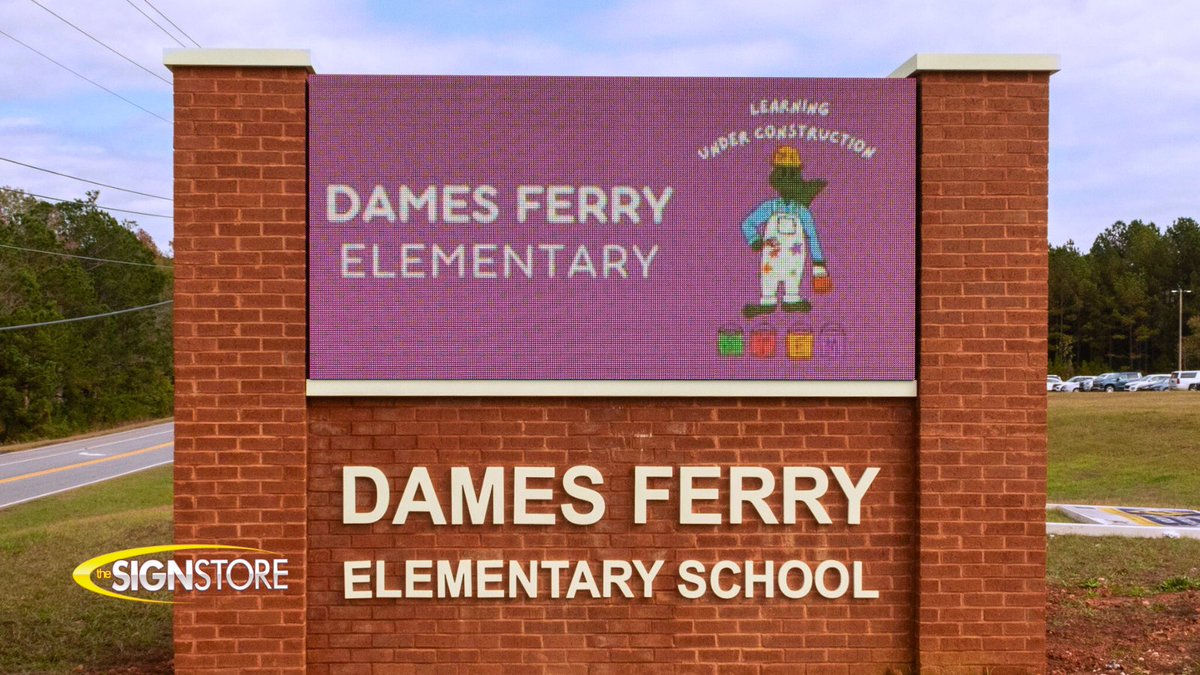 signstoremacon's tweet image. We partnered with the Jones County School System to install this modern Digital LED Monument Sign for Dames Ferry Elementary School. Ready to elevate your school’s visibility? Call Now! 1-800-316-9530 signstoremacon.com
#SchoolSigns #DigitalLED #MonumentSignage #TheSignStore