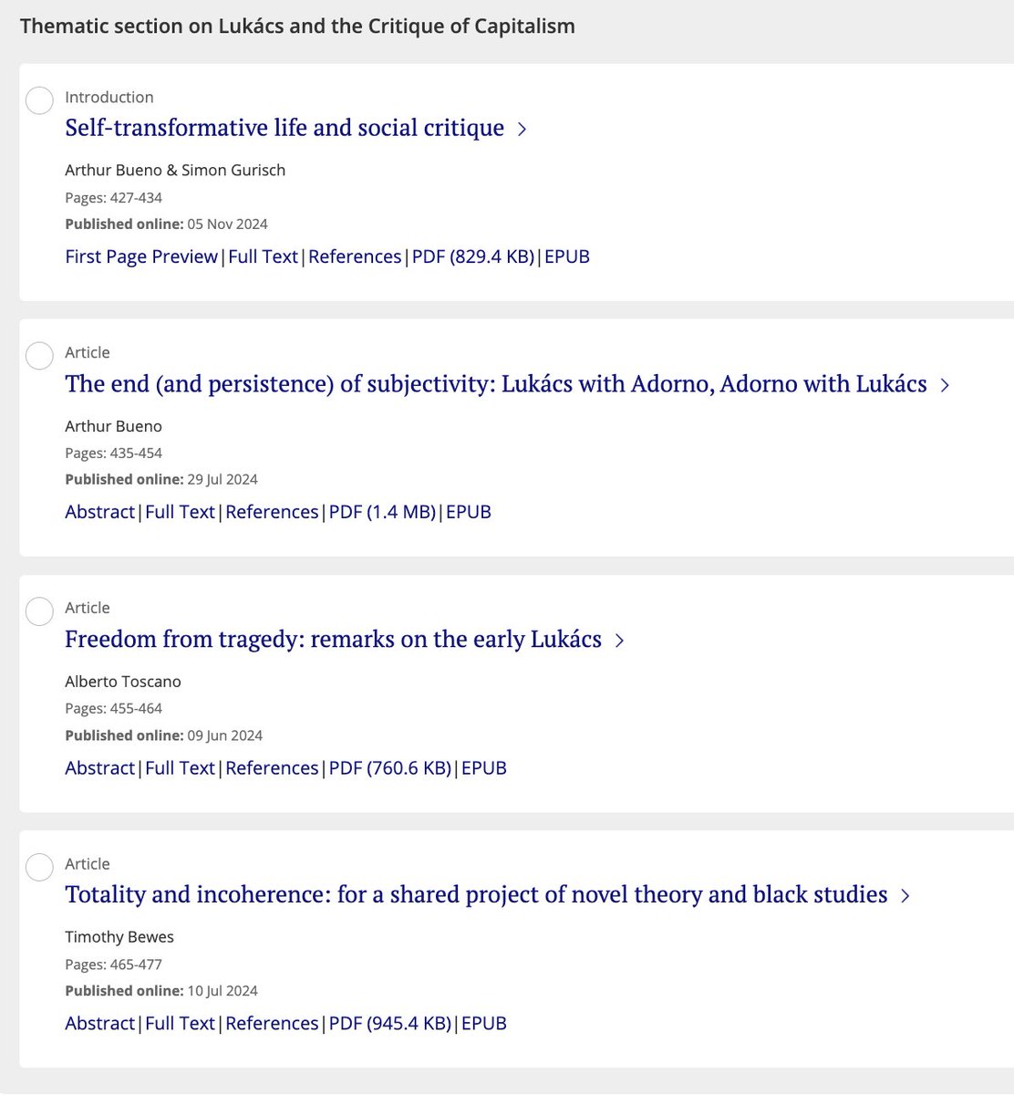 Just out! "Lukács and the Critique of Capitalism" in Distinktion: Journal of Social Theory:

tandfonline.com/toc/rdis20/cur…