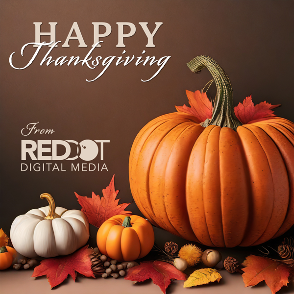 RedDotDM's tweet photo. Happy Thanksgiving from our team at Red Dot Digital Media. 

Our offices will be closed Wednesday, November 27th - Friday November, 29th so our team can spend time with their families during this holiday. https://t.co/tbumT7sAEw