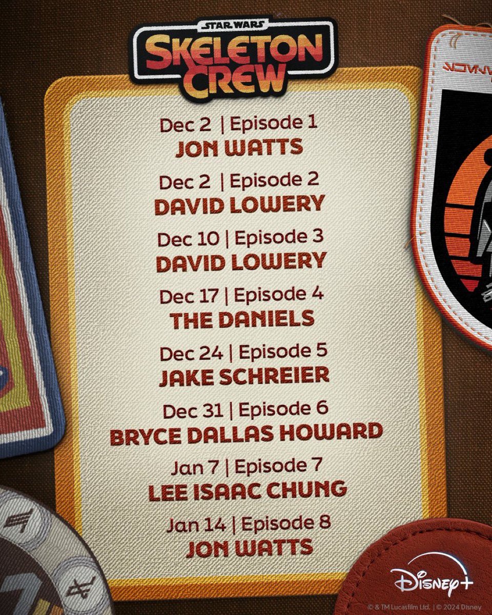 Release schedule for the 8 episodes of SKELETON CREW