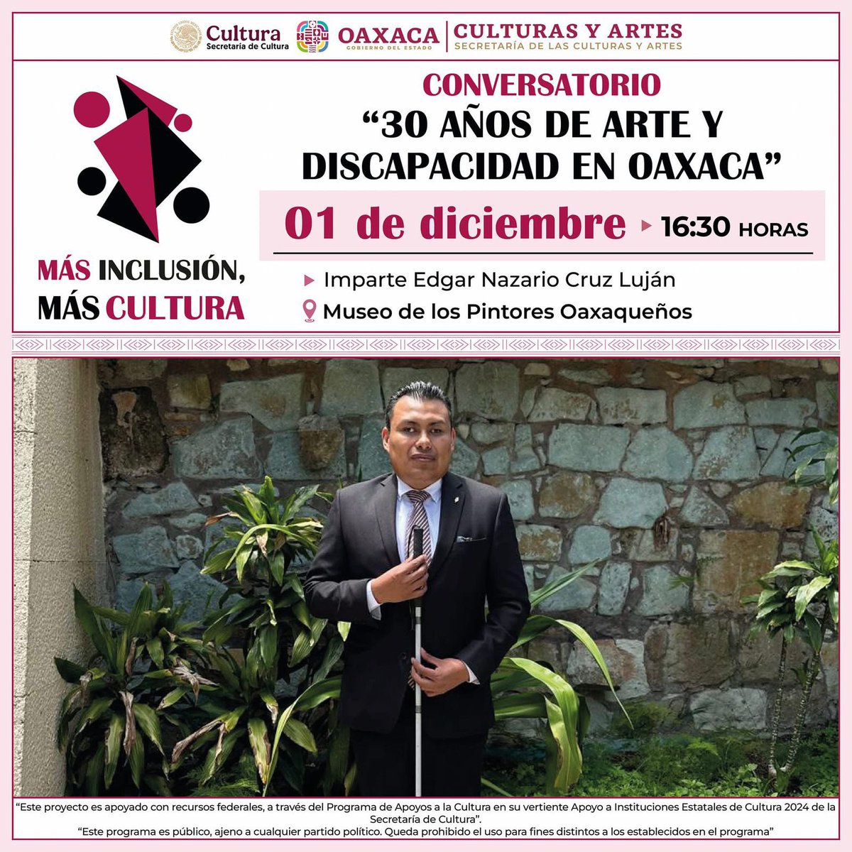EdgarCLujan's tweet photo. Cordialmente, invitadas e invitados todos.
Por favor contáctenme quien guste participar de manera individual o con algún grupo escolar o de trabajo.
@SECULTA_GobOax #DiscapacidadConOrgullo https://t.co/AXlCjwW9QS